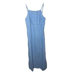 Jones Jeans Vintage Denim Maxi Dress Light Wash Cotton Blue Size 12 Sundress